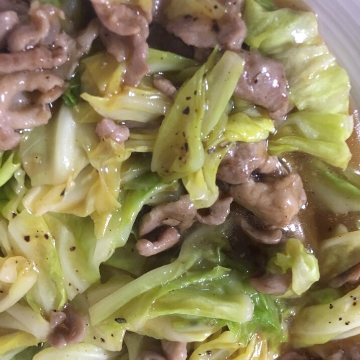 キャベツと豚肉の中華餡炒め